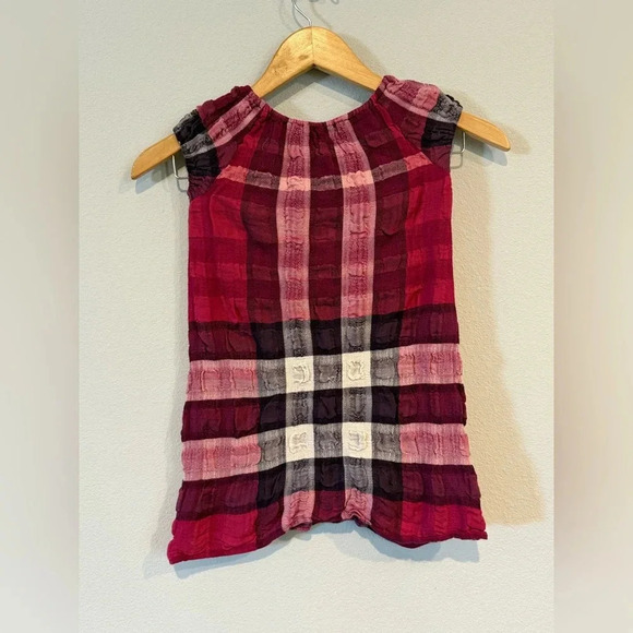 Plaid Burberry Children’s Dress Berry Colored Size 6 - Picture 2 of 4